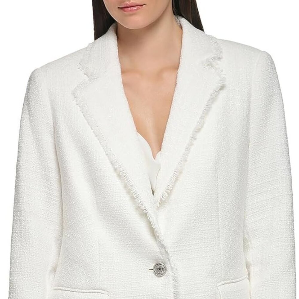 KARL LAGERFELD PARIS Long Sleeve Tweed Jacket - 2 Piece Suit